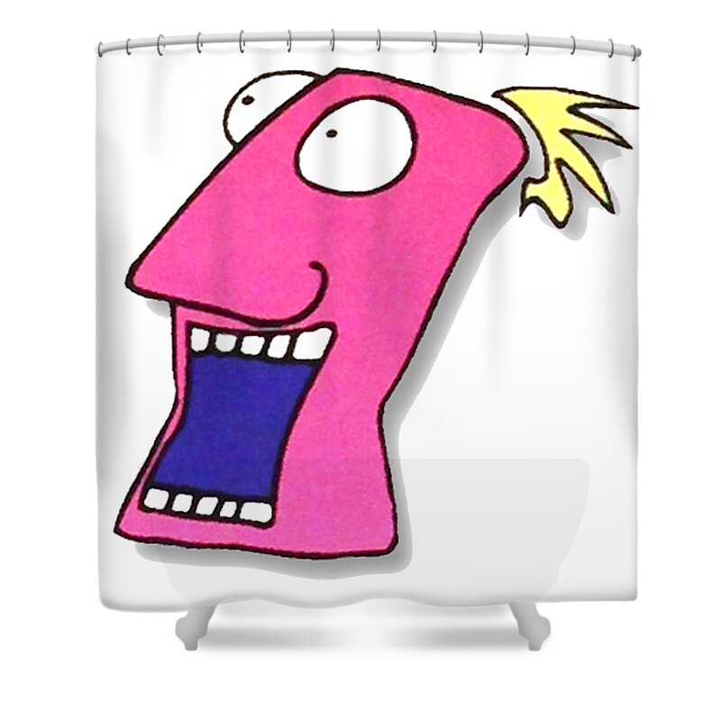 Paintings Shower Curtain featuring the drawing FU Party People - Peep 103 by Dar Freeland