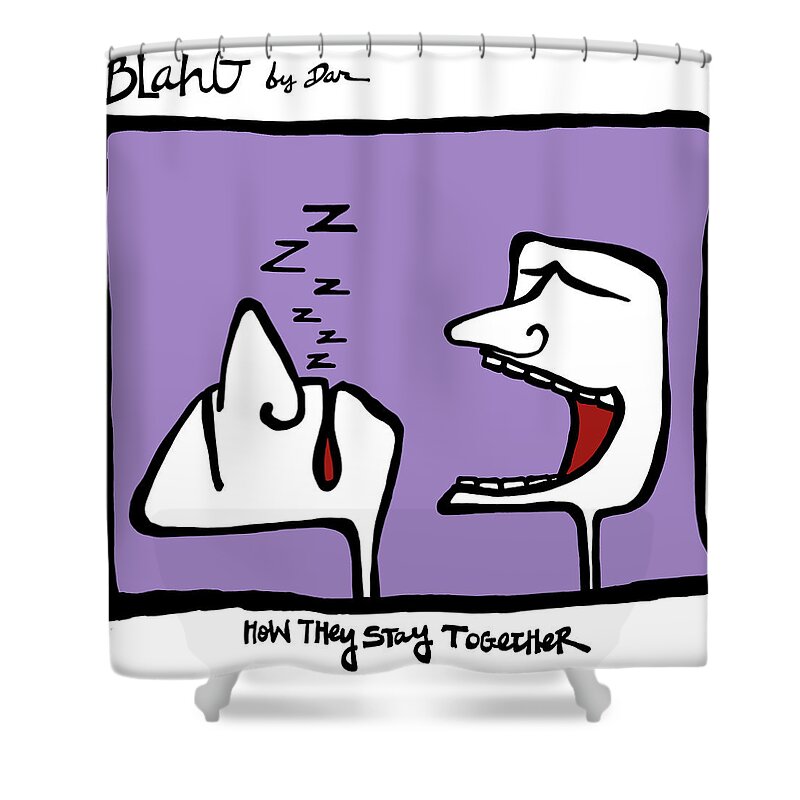 Face Up Shower Curtain featuring the drawing How They Stay Together by Dar Freeland