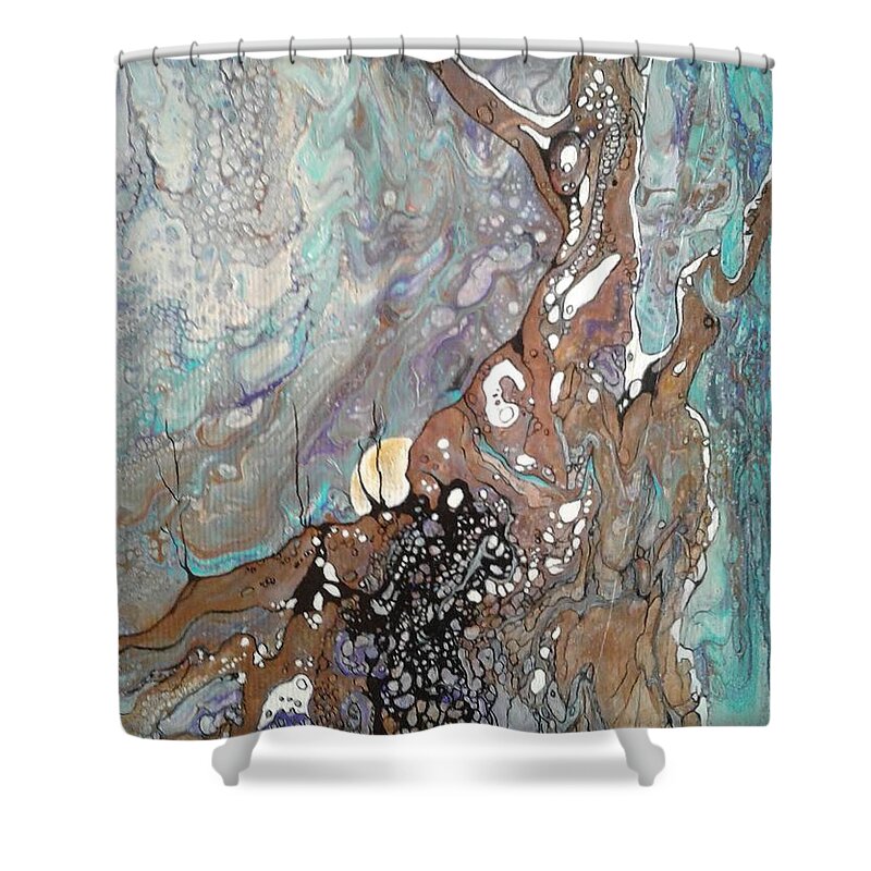 Moon Shower Curtain featuring the painting Full Moon Rising by Pat Purdy