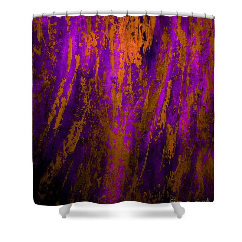 Abstract-painting-mixed-media Shower Curtain featuring the painting Full Moon Shining Through My Window by Catalina Walker