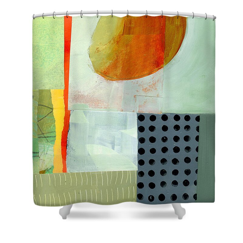 Abstract Art Shower Curtain featuring the painting Full Moon This Time by Jane Davies