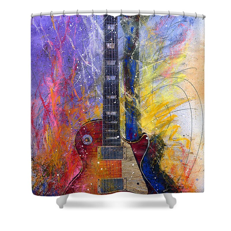 Watercolor Shower Curtain featuring the painting Fun With Les by Andrew King