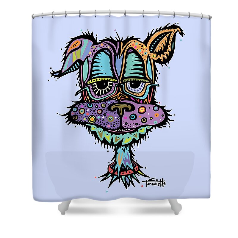 Dog Shower Curtain featuring the digital art Furr-gus by Tanielle Childers