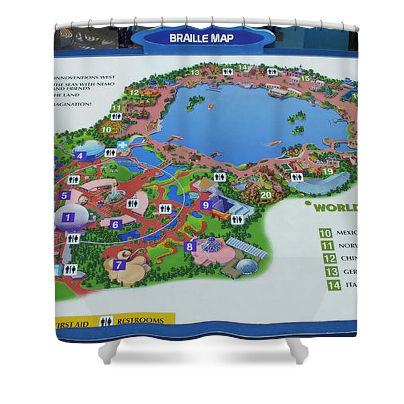 Wdw Shower Curtain featuring the photograph Future World Map Walt Disney World Digital Art MP by Thomas Woolworth