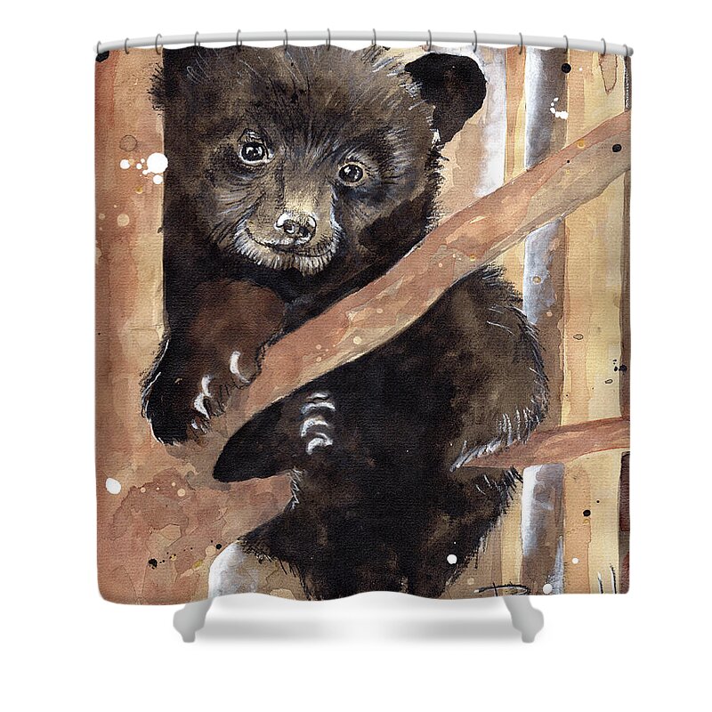 Forest Shower Curtain featuring the painting Fuzzy Wuzzy by Sean Parnell