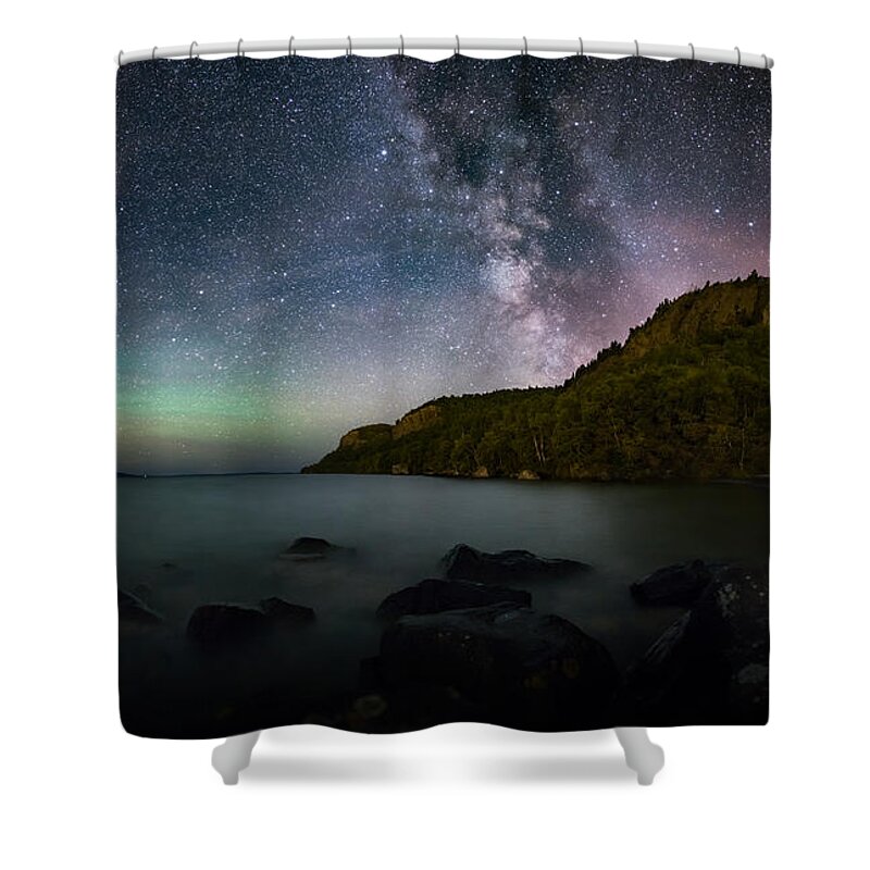 Aboriginal Shower Curtain featuring the photograph FWFN Nightscape Stacked Panorama by Jakub Sisak