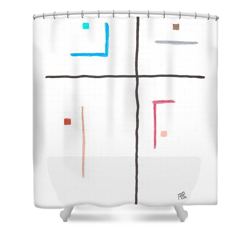 Lines Shower Curtain featuring the mixed media G11 by Alan Chandler