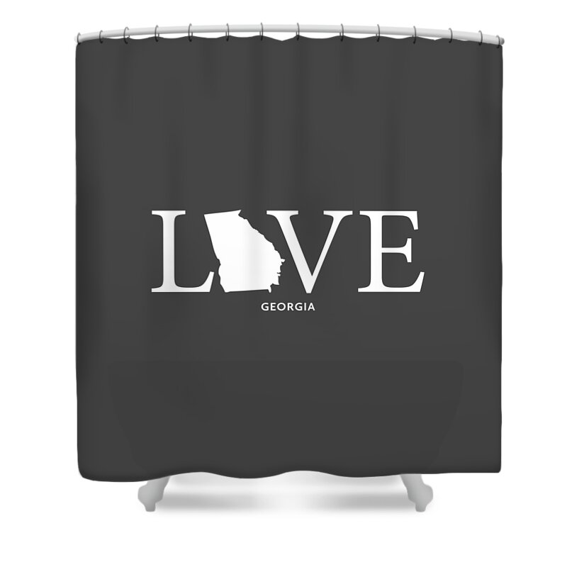 Georgia Shower Curtain featuring the mixed media GA Love by Nancy Ingersoll
