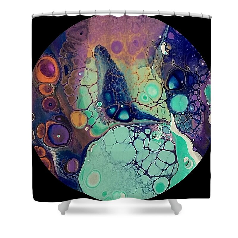 Galaxy Shower Curtain featuring the painting Galaxy Butterfly by Alexis King-Glandon
