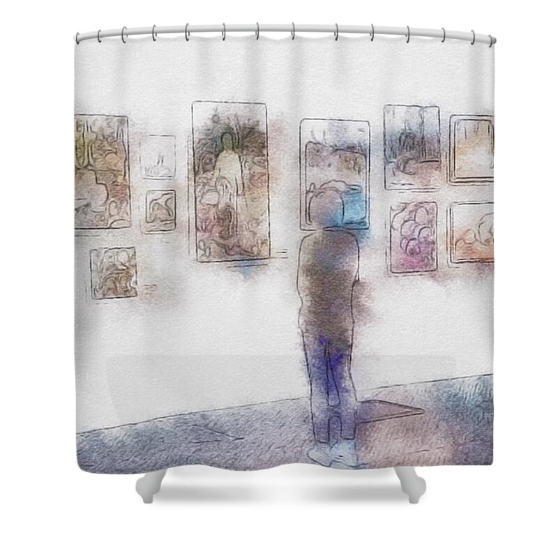 Art Shower Curtain featuring the painting Gallery by Mark Taylor