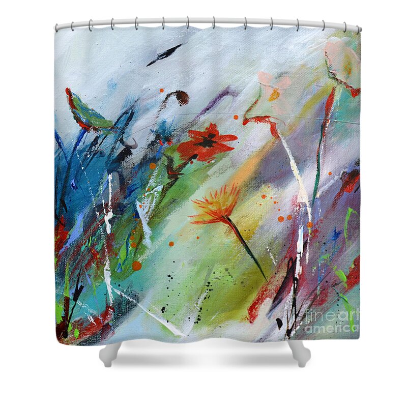 Painting Shower Curtain featuring the painting Garden 2 by Cher Devereaux