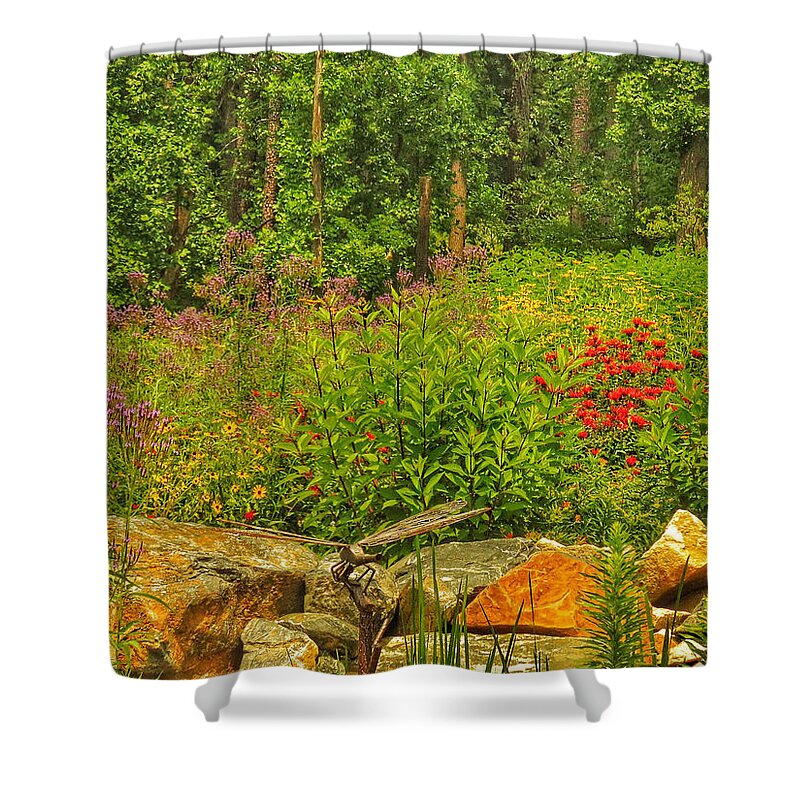  Robinson Nature Center Shower Curtain featuring the photograph Garden Rocks by Kathi Isserman
