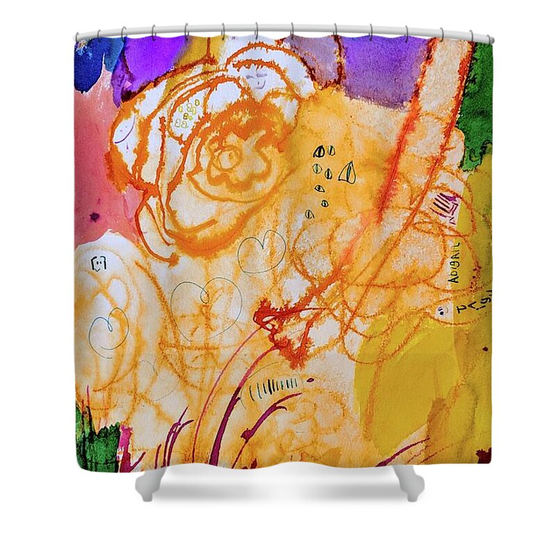  Shower Curtain featuring the painting Gardening by Abigail White