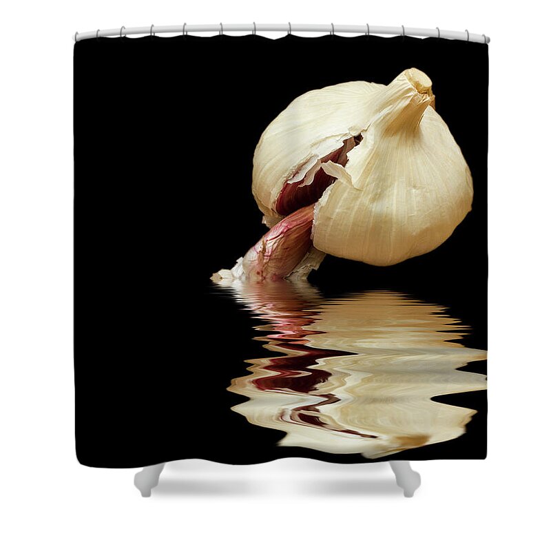 Garlic Shower Curtain featuring the photograph Garlic cloves of Garlic by David French