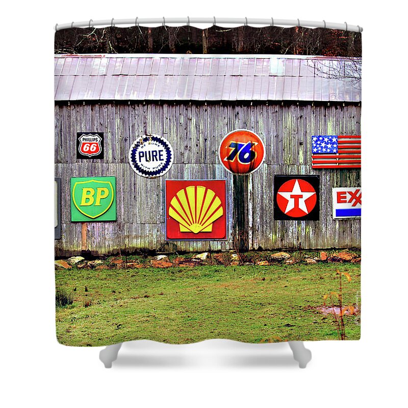 Gas From The Past Shower Curtain featuring the photograph Gas from the Past by Jennifer Robin