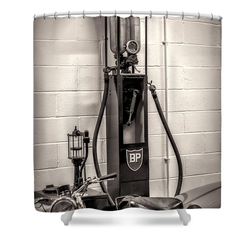 Bp Gas Pump Shower Curtain featuring the photograph Gas Pump BP by Adrian Evans