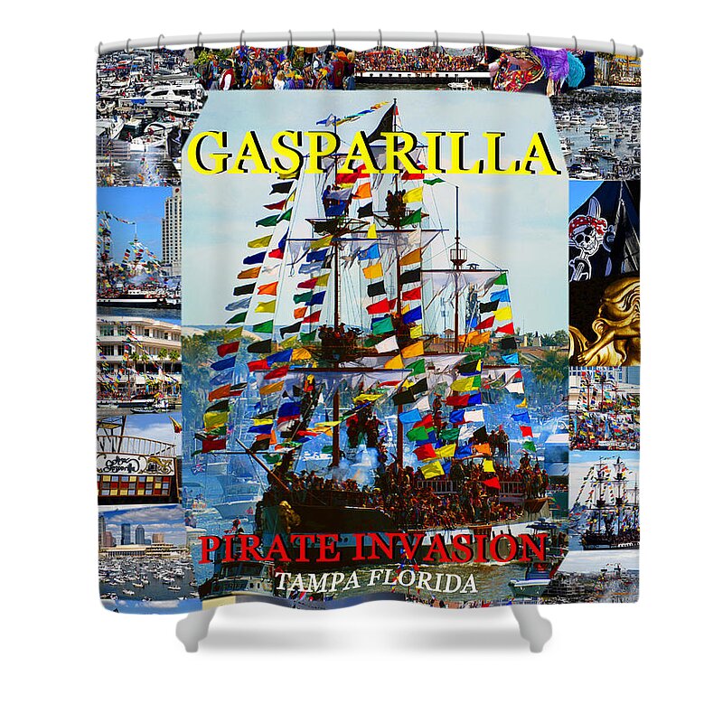 Gasparilla Pirate Invasion Tampa Florida Shower Curtain featuring the photograph Gasparilla Pirate Invasion by David Lee Thompson