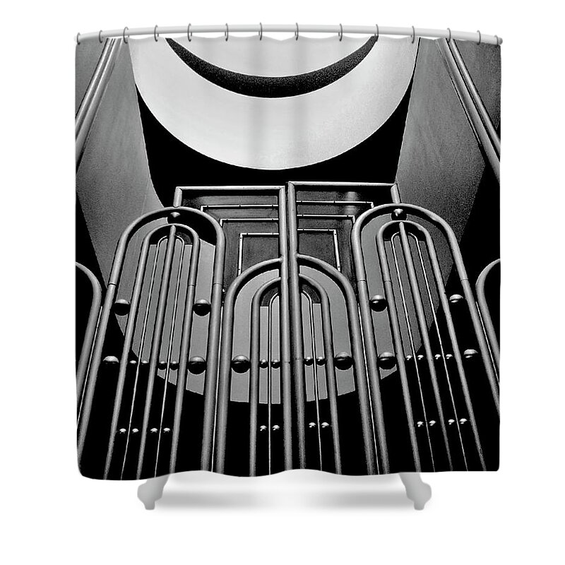 Architecture Shower Curtain featuring the photograph Gate, Marin County Government Complex by JustJeffAz Photography