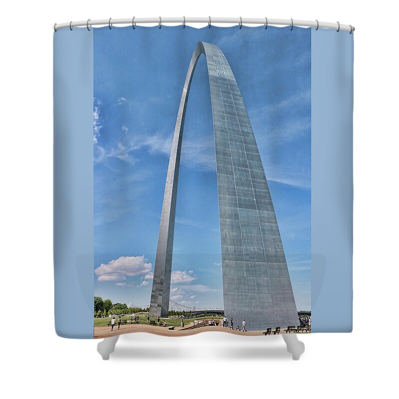Missouri Shower Curtain featuring the photograph Gateway Arch # 10 by Allen Beatty