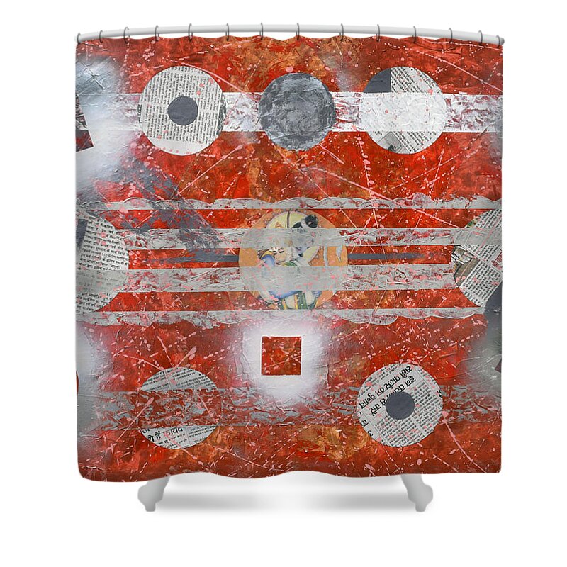 Geometric Shower Curtain featuring the painting Gavlax by Sumit Mehndiratta