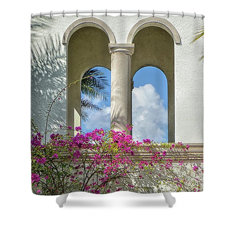 Gazebo Shower Curtain featuring the photograph Gazebo In Bloom by Kathi Mirto