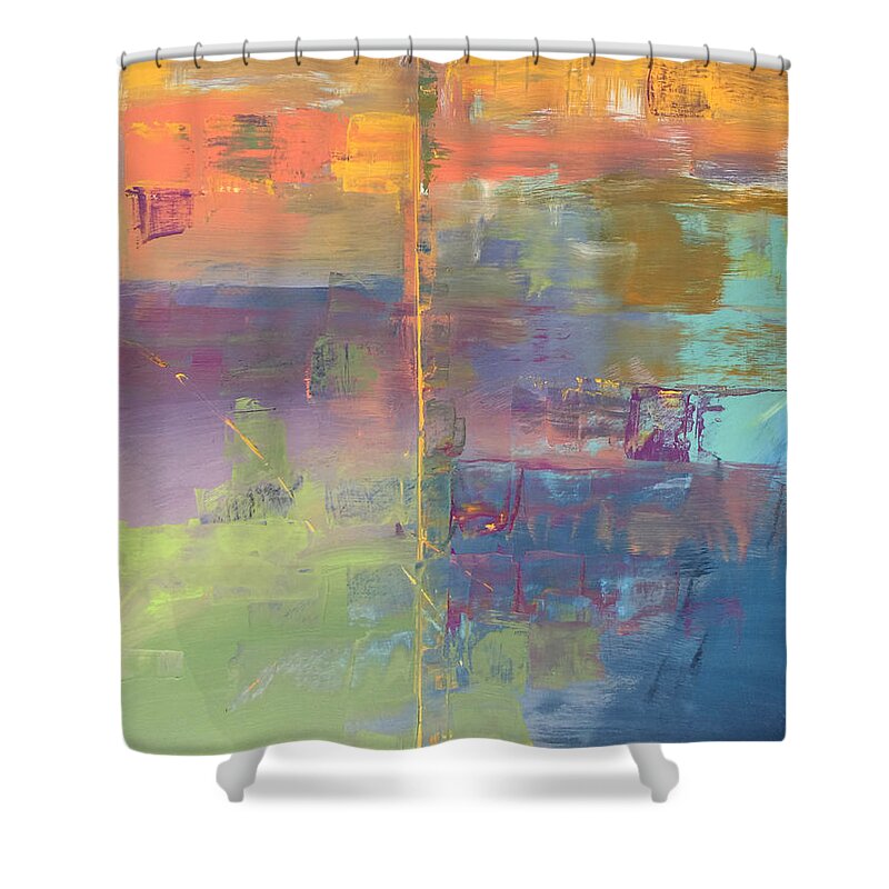 Nature Shower Curtain featuring the painting Gazebo by Linda Bailey