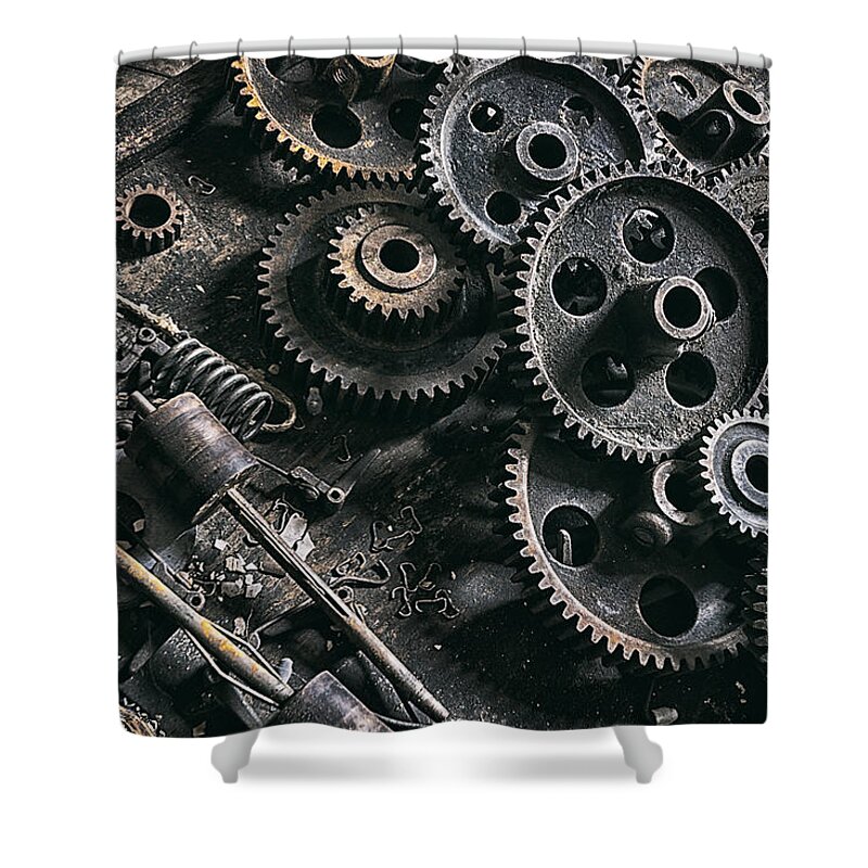 Maryland Shower Curtain featuring the photograph Gears by Robert Fawcett