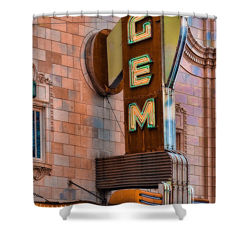 Steven Bateson Shower Curtain featuring the photograph Gem Theater In Kansas City by Steven Bateson