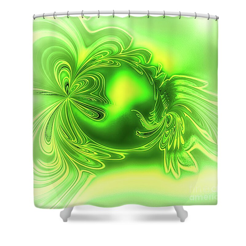 Edelstein Shower Curtain featuring the digital art Gemstone Green Tourmaline by Eva-Maria Di Bella