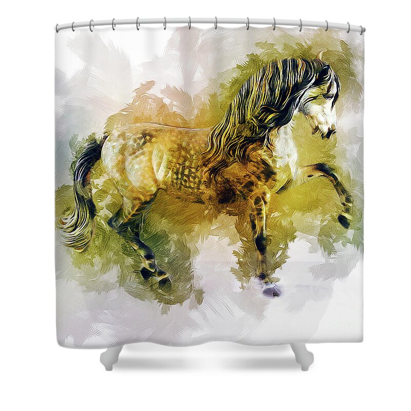 White Shower Curtain featuring the painting Gentle Heart by Ian Mitchell