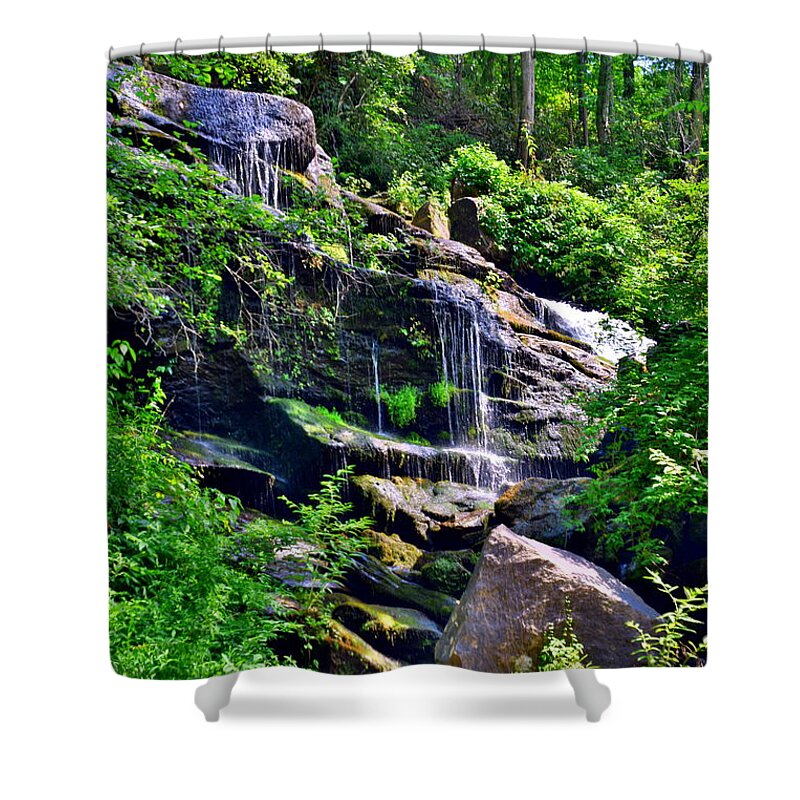 Gentle Waterfall Shower Curtain featuring the photograph Gentle Waterfall by Lisa Wooten