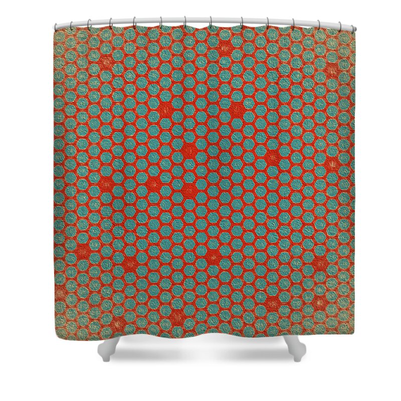 Abstract Shower Curtain featuring the digital art Geometric 2 by Bonnie Bruno