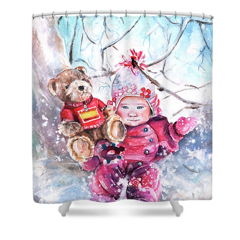 Truffle Mcfurry Shower Curtain featuring the painting Georgia And Pedro by Miki De Goodaboom