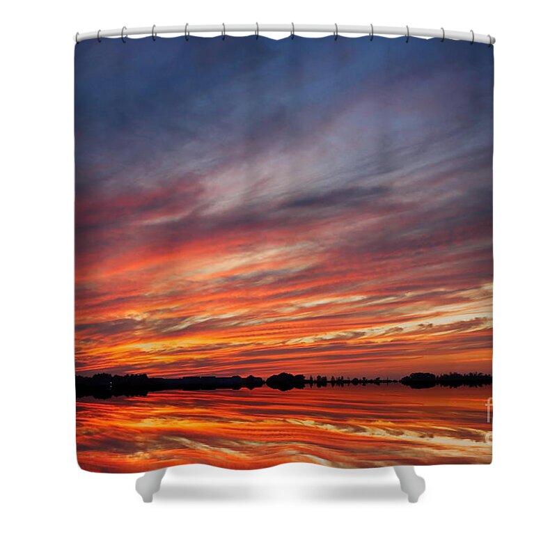 Sunset Shower Curtain featuring the photograph Meditative Sky by Andrea Kollo
