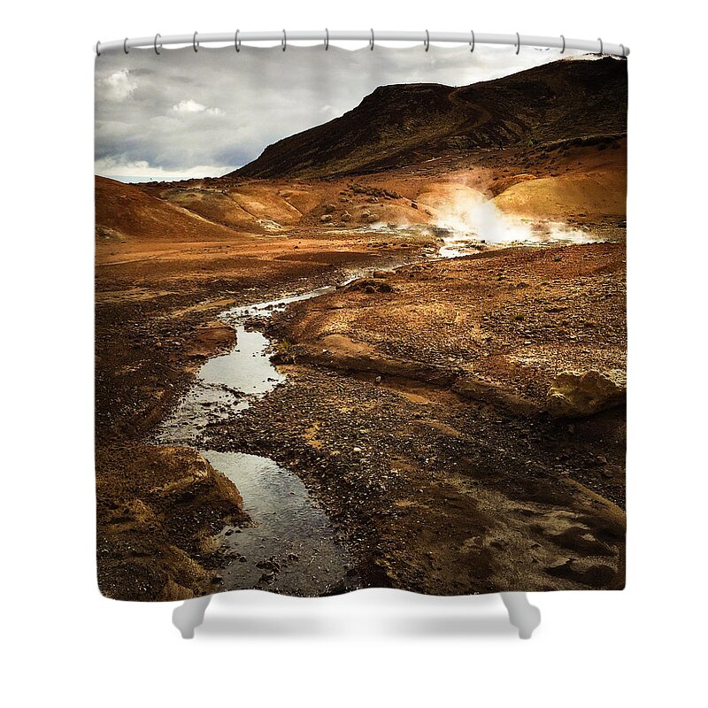 Iceland Shower Curtain featuring the photograph Geothermal area Krysuvik in Iceland by Matthias Hauser