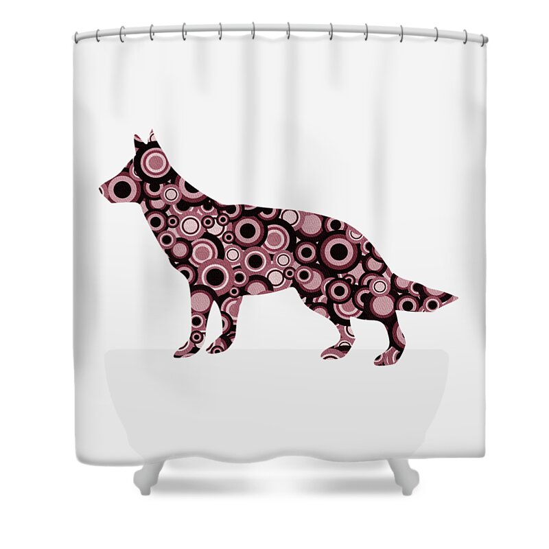 Malakhova Shower Curtain featuring the digital art German Shepherd - Animal Art by Anastasiya Malakhova