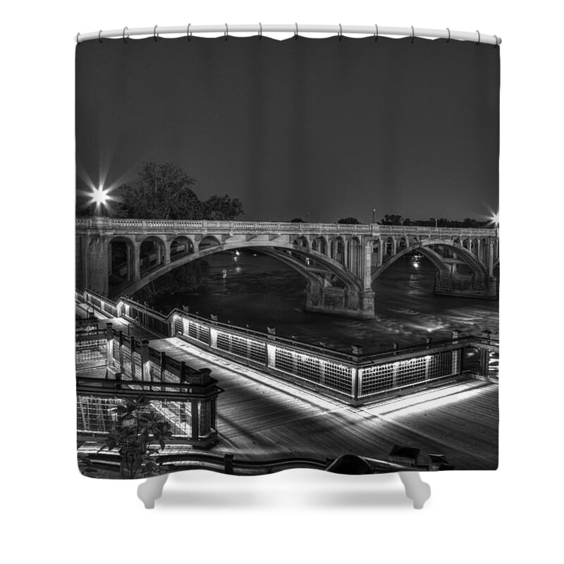 Congaree River Shower Curtain featuring the photograph Gervais Street B-W by Charles Hite