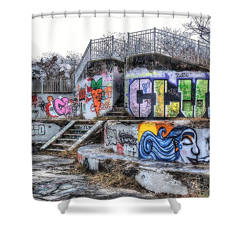 Graffiti Shower Curtain featuring the photograph Get a CLUE by Melissa Hicks