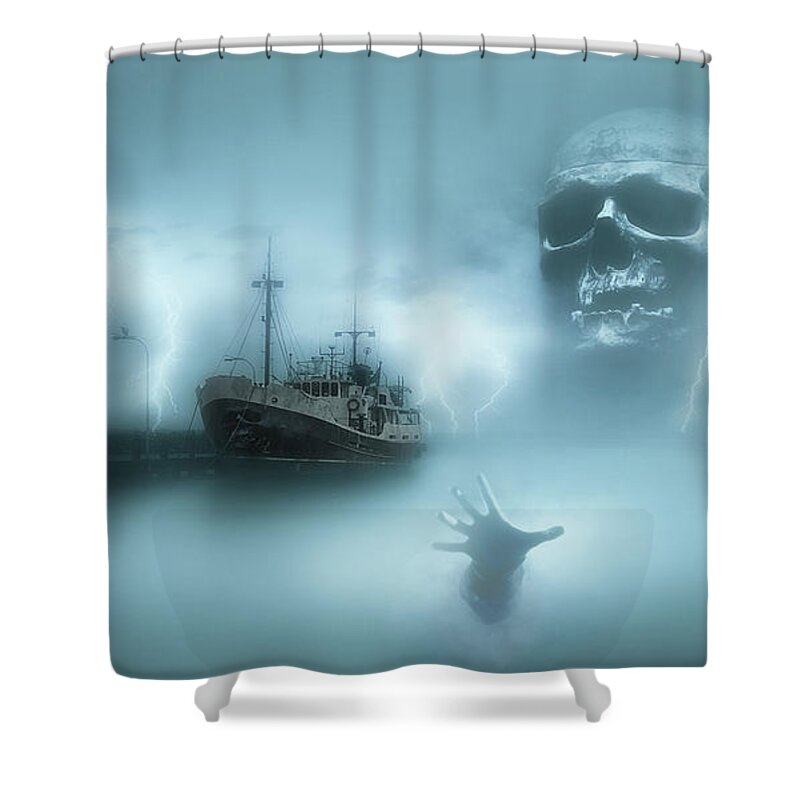 Ghost Ship Shower Curtain featuring the photograph Ghost ship 0002 by Kevin Chippindall