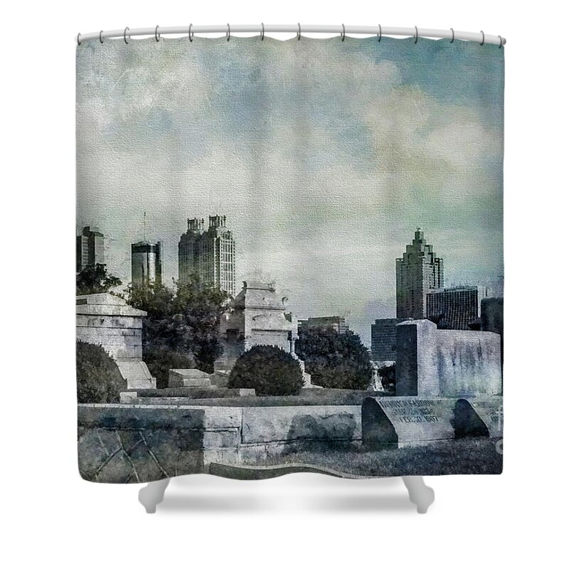 Oakland Cemetery Shower Curtain featuring the photograph Ghostly Oakland Cemetery by Doug Sturgess