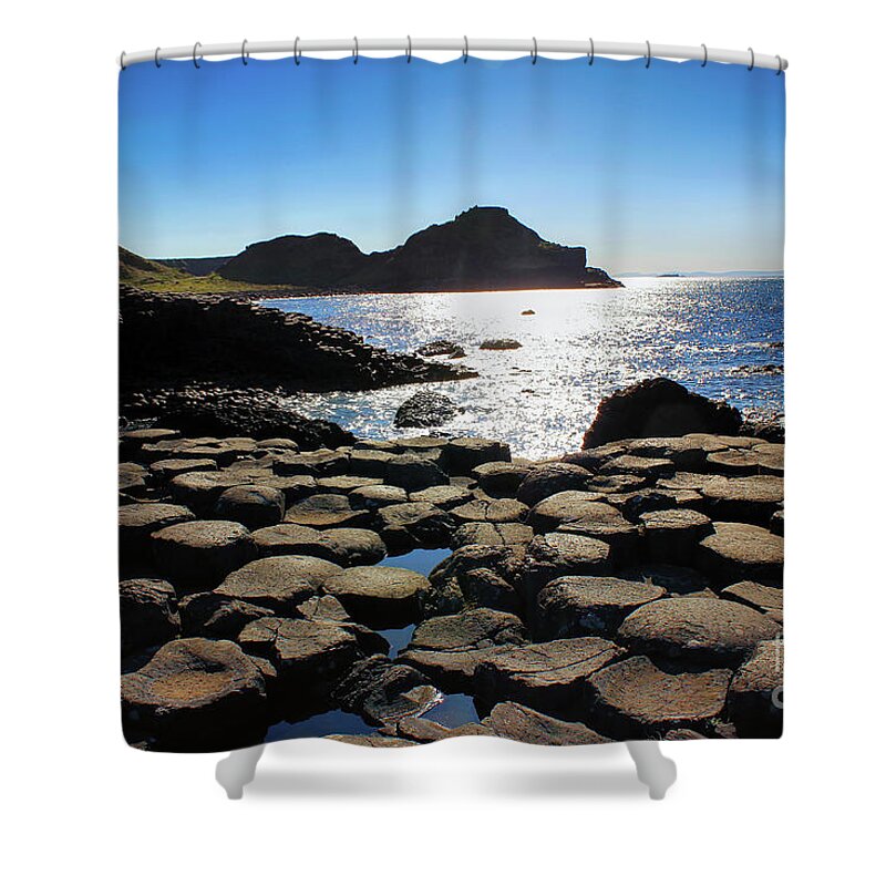 Giant's Causeway Shower Curtain featuring the photograph Giant's Causeway view 2 by Nina Ficur Feenan