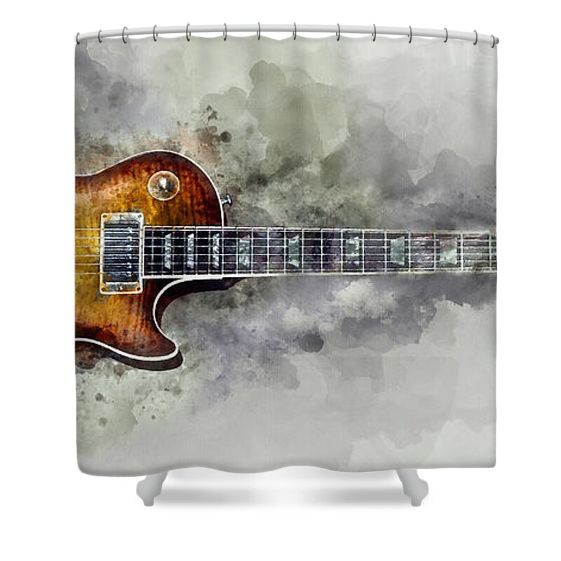 Les Paul Painting Shower Curtain featuring the photograph Gibson Les Paul by Jon Neidert