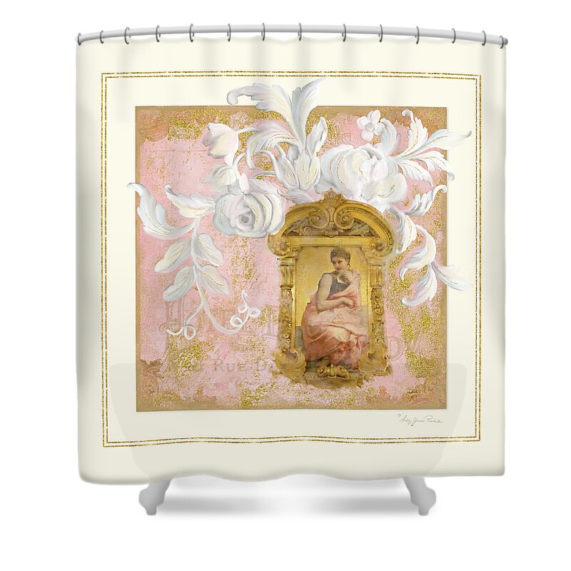 Rococo Shower Curtain featuring the painting Gilded Age II - Baroque Rococo Palace Ceiling Inspired by Audrey Jeanne Roberts