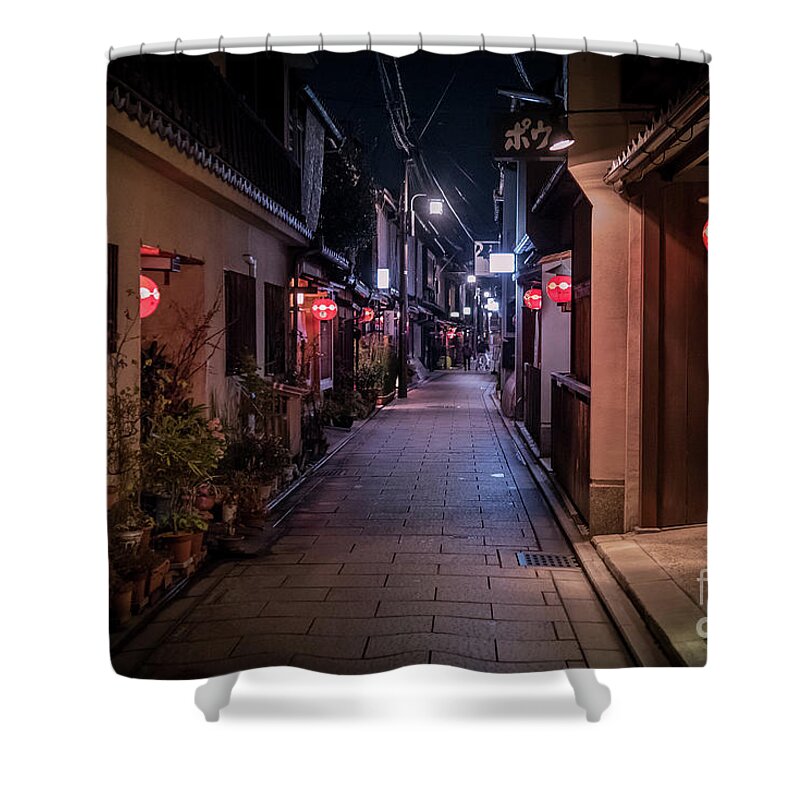 Travel Shower Curtain featuring the photograph Gion Streets, Old Kyoto, Japan by Perry Rodriguez