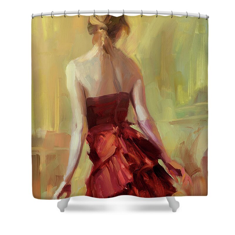 Girl Shower Curtain featuring the painting Girl in a Copper Dress I by Steve Henderson