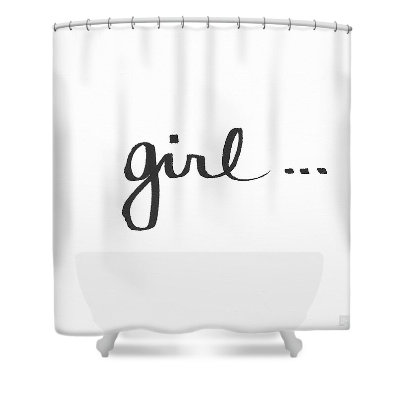 Little Black Dress Shower Curtain featuring the painting Girl Talk- Art by Linda Woods by Linda Woods