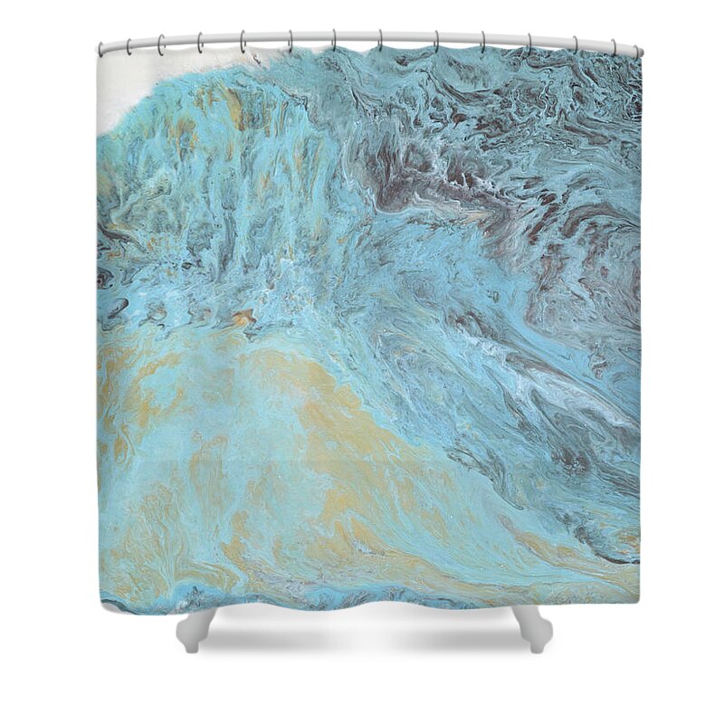 Glacier Shower Curtain featuring the painting Glacier by Tamara Nelson