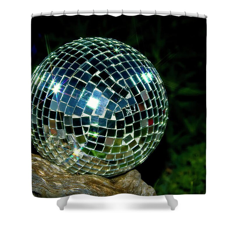 Night Shower Curtain featuring the photograph Glass on wood by Albert Seger