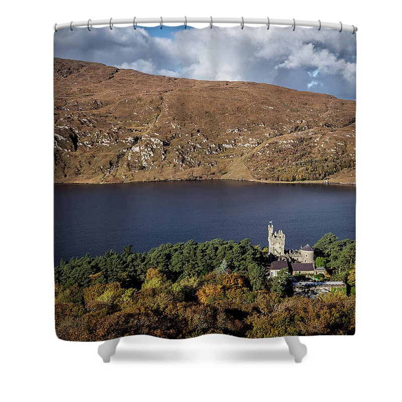 Glenveagh Shower Curtain featuring the photograph Glenveagh Castle 1, Donegal by Nigel R Bell