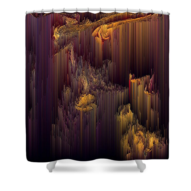 Glitch Shower Curtain featuring the digital art Glitchin' Dark by Jennifer Walsh